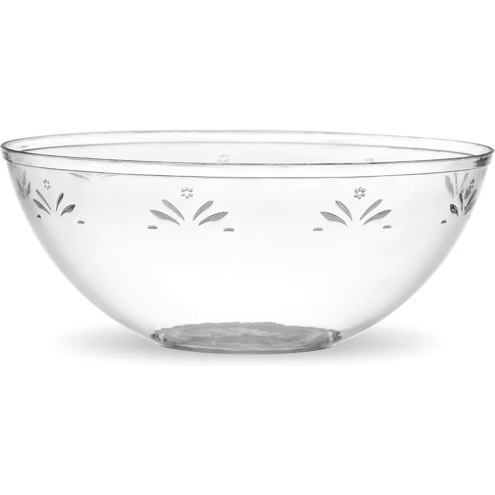 Cuencos redondos desechables para servir bocadillos o ensaladas en fiestas, pequeños cuencos de plástico transparente para aperitivos y postres, perfectos para papas fritas, salsa, dulces, frutos secos, frutas, eventos de catering, picnics, días festivos y reuniones familiares, juego de 4, duraderos