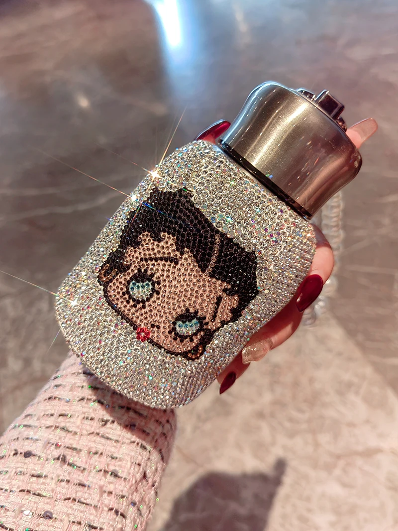 Stainless Steel Thermal Water Bottle for Women Cute Cartoon Thermos Mug with Rhinestone Leak-Proof Insulated Cup Drinkware 280ml