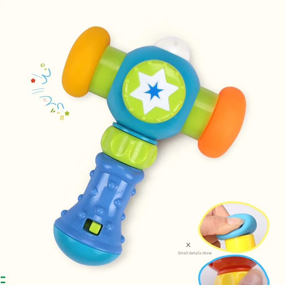 Martelo leve e musical para bebês, martelo de desenvolvimento divertido para crianças de 12 a 18 meses, exploração colorida
