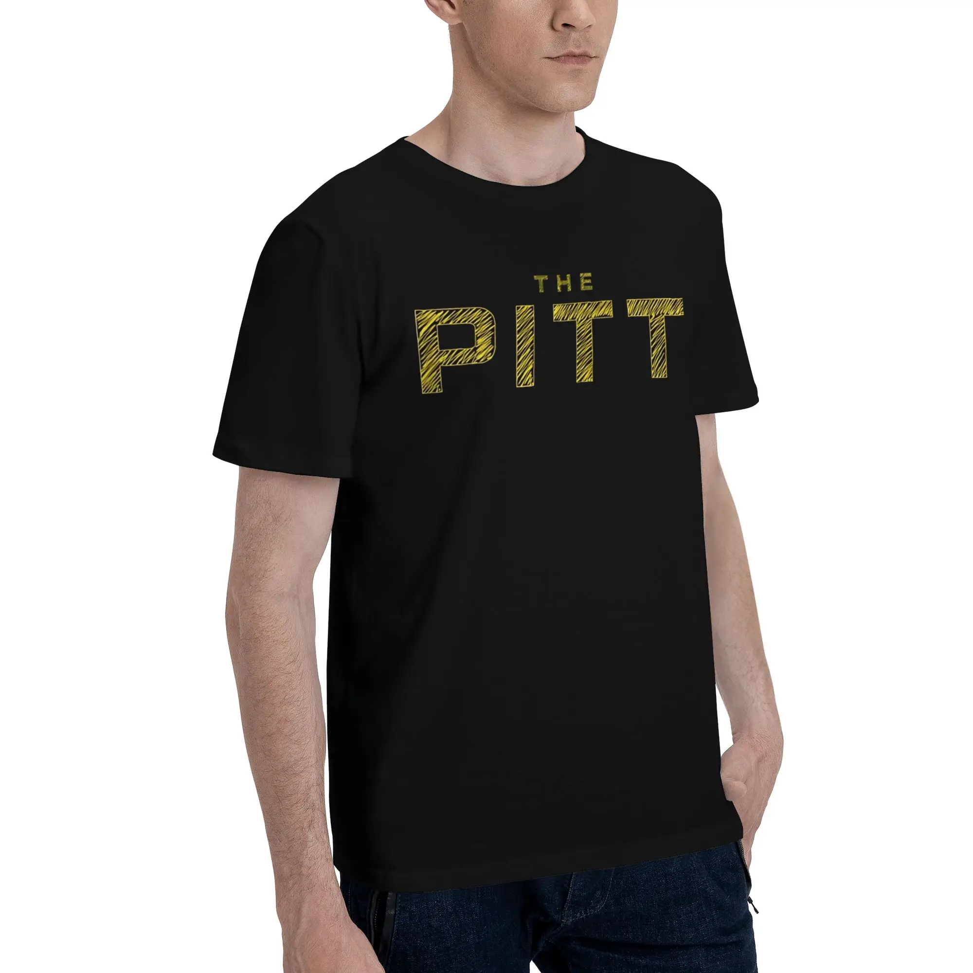 THE PITT  Men's T Shirt The Pitt Crazy Tees Short Sleeve Round Neck Pure Cotton Gift Tops T-Shirt