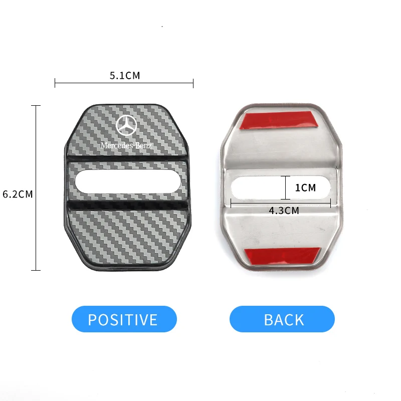 4Pcs Car Door Lock Cover Protective Case Accessories For Mercedes Benz AMG W204 W205 W203 W211 W212 W213 W201 W210 W124 W126