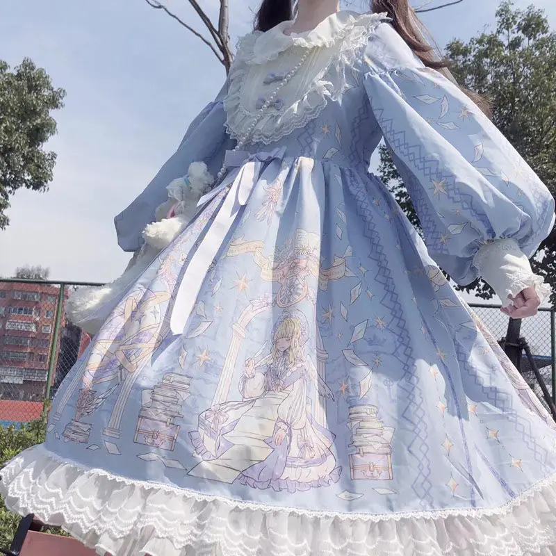 Vestido Lolita de manga larga para niñas, conjunto de disfraz de Cosplay, Anime de Navidad, mucama, regalo