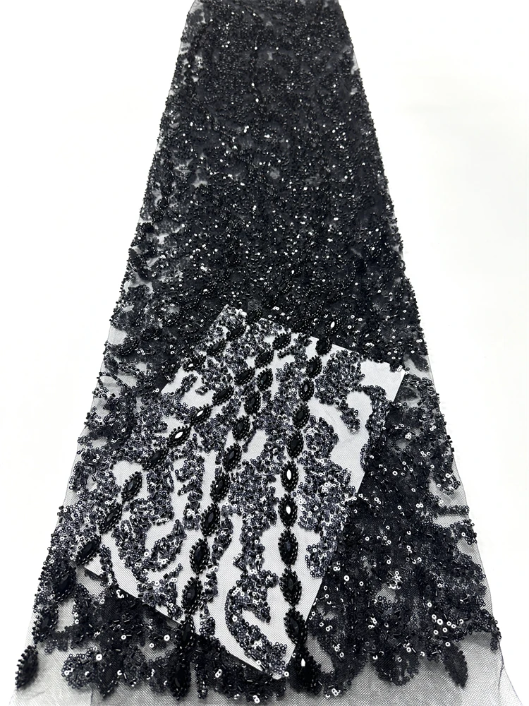 

Нигерийское кружево с тяжелой вышивкой, 2026, высокое качество, французская сетка, тюль с блестками, африканская кружевная ткань для роскошной свадебной вечеринки Wom