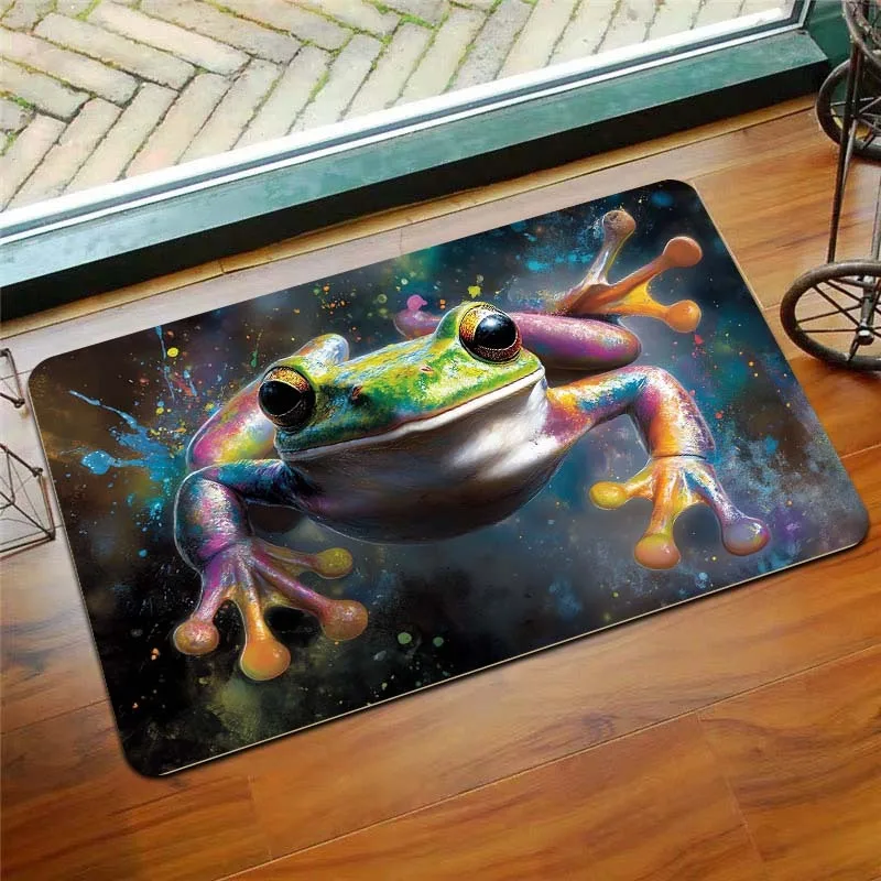 

1PC Frogs pattern Door Mats Kitchen Rugs Non-Slip Pop arts design Living room Rug Bath Mat Carpet for Home Sink Laundry Decor