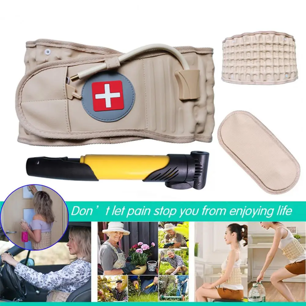 1 Set Inflatable Lumbar Support Belt Reduces Muscle Fatigue Sciatica Relief Reset Spine Lumbar Brace Belt For Daily Life