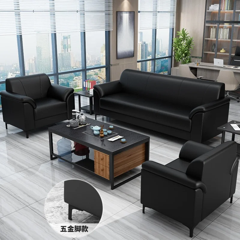 Office Sofas Simple Modern Business Coffee Table Combination Suit Negotiation Reception Office Sofa Three-Seat