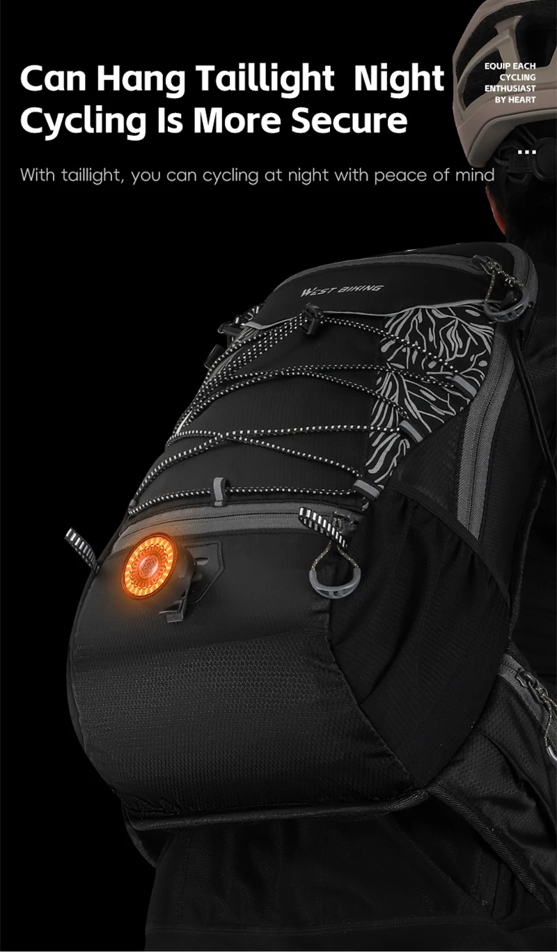 WEST BIKING Fahrradrucksack 16L Große Kapazität Outdoor Sport Klettern Wandern Fahrradtasche Ultraleichter Reise-Hydrations-Rucksack – Detail 11