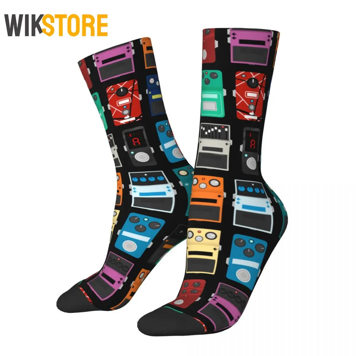 Pedal Board Guitar Socks Men's Women's Fashion Casual Music Socks Novelty Spring Summer Autumn Winter Socks Gift Breathable Sock