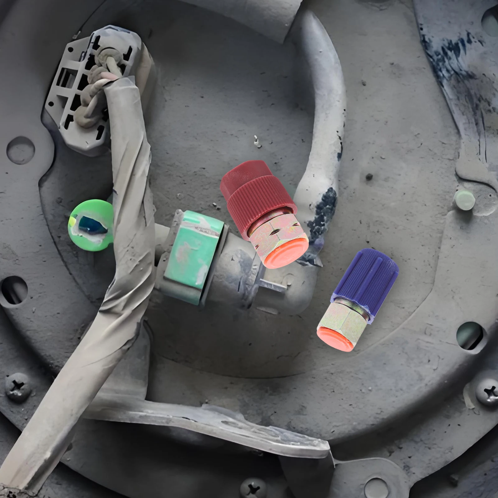 4 قطعة محول السيارة قطع الاتصال السريع ميناء التحديثية عدة عالية منخفضة الجانب إلى R134a شحن تركيبات دائم النحاس مطلي الملء #4