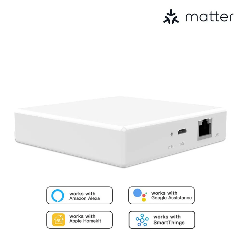 Tuya Zigbee Matter Thread Gateway Smart Home Bridge Matter Hub Support Voice Control Homekit Smartthings Google Alexa