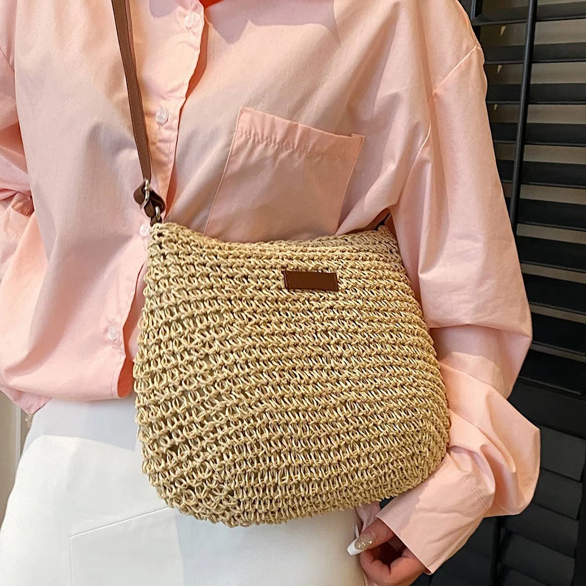 Niche Commuter Crossbody Woven Bag Korean Fashion Beach Bag New Tide Ins Casual Straw Bag Korean Fashion Beach Bag