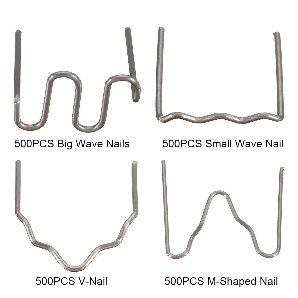 

500 Pcs Welding Staples Welder Staples Wave Flat Hot Staples for Plastic Welder Kit