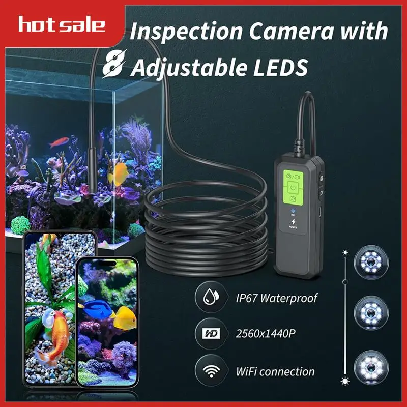 

A21I-8Mm 1440P Dual Lens Wi-Fi Video Endoscope Inspection Camera For Automobile Machinery Detection