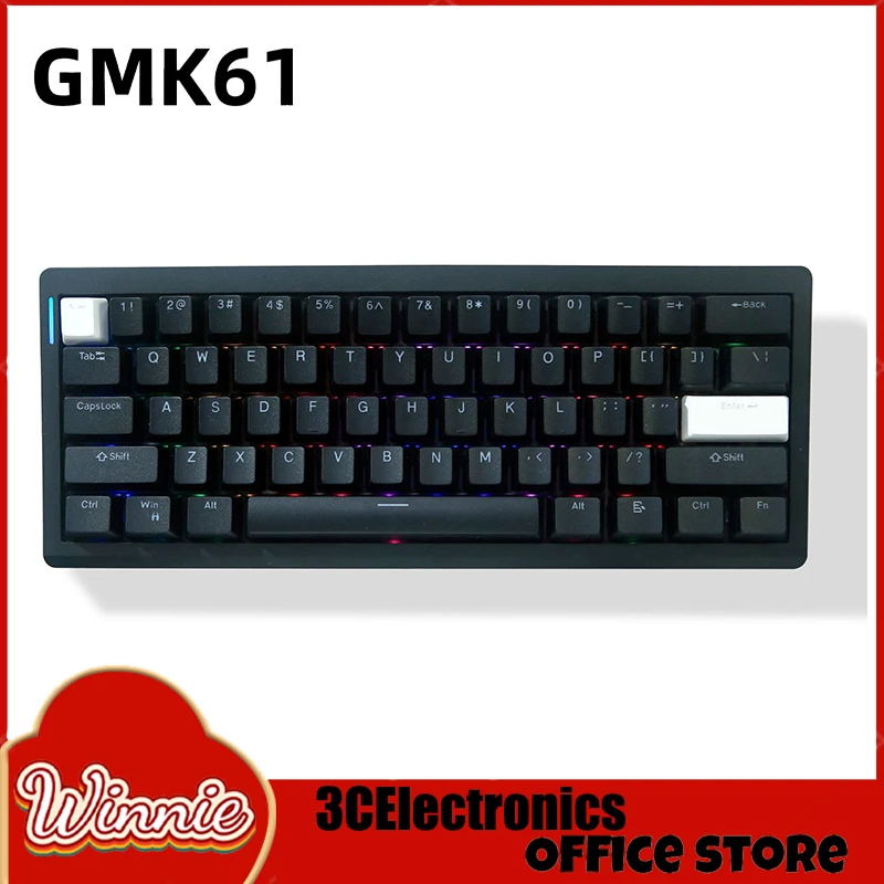 

Zuoya Gmk61 60% Gasket Structure Bluetooth 2.4g Wireless Hot-Swappable Customized Mechanical Keyboard Rgb Backlit Gift