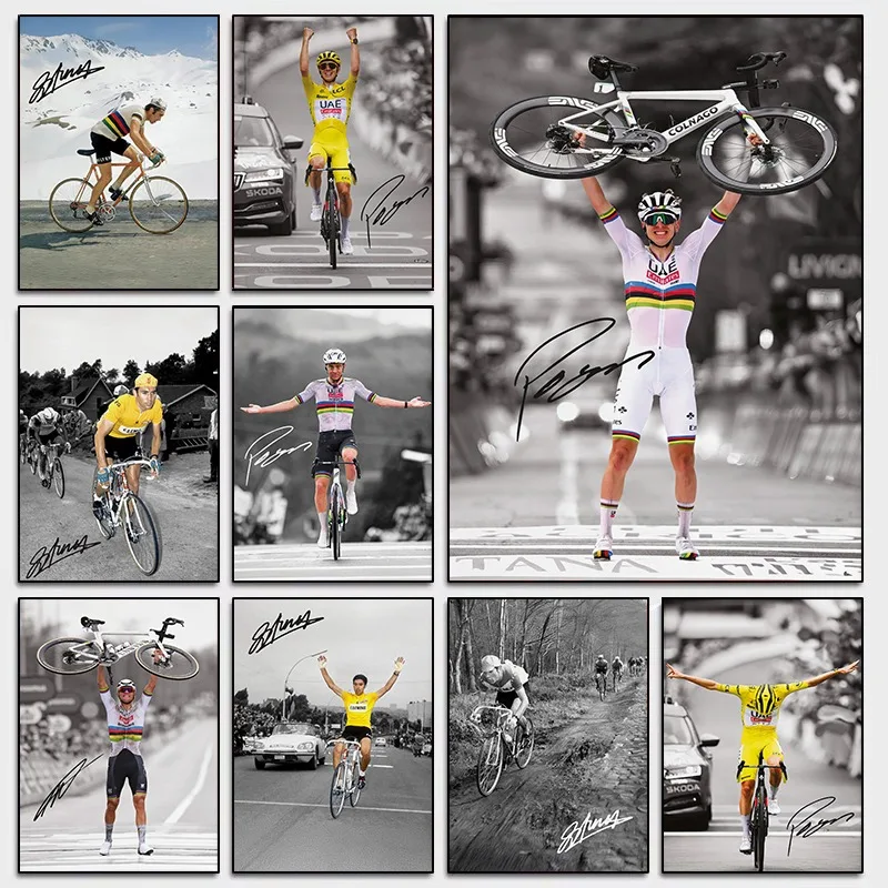 Cycling Competition Canvas Print Wall Art Modern Sports Athlete Poster Motion Artwork Bicycle Race Decor for Living Room Wall