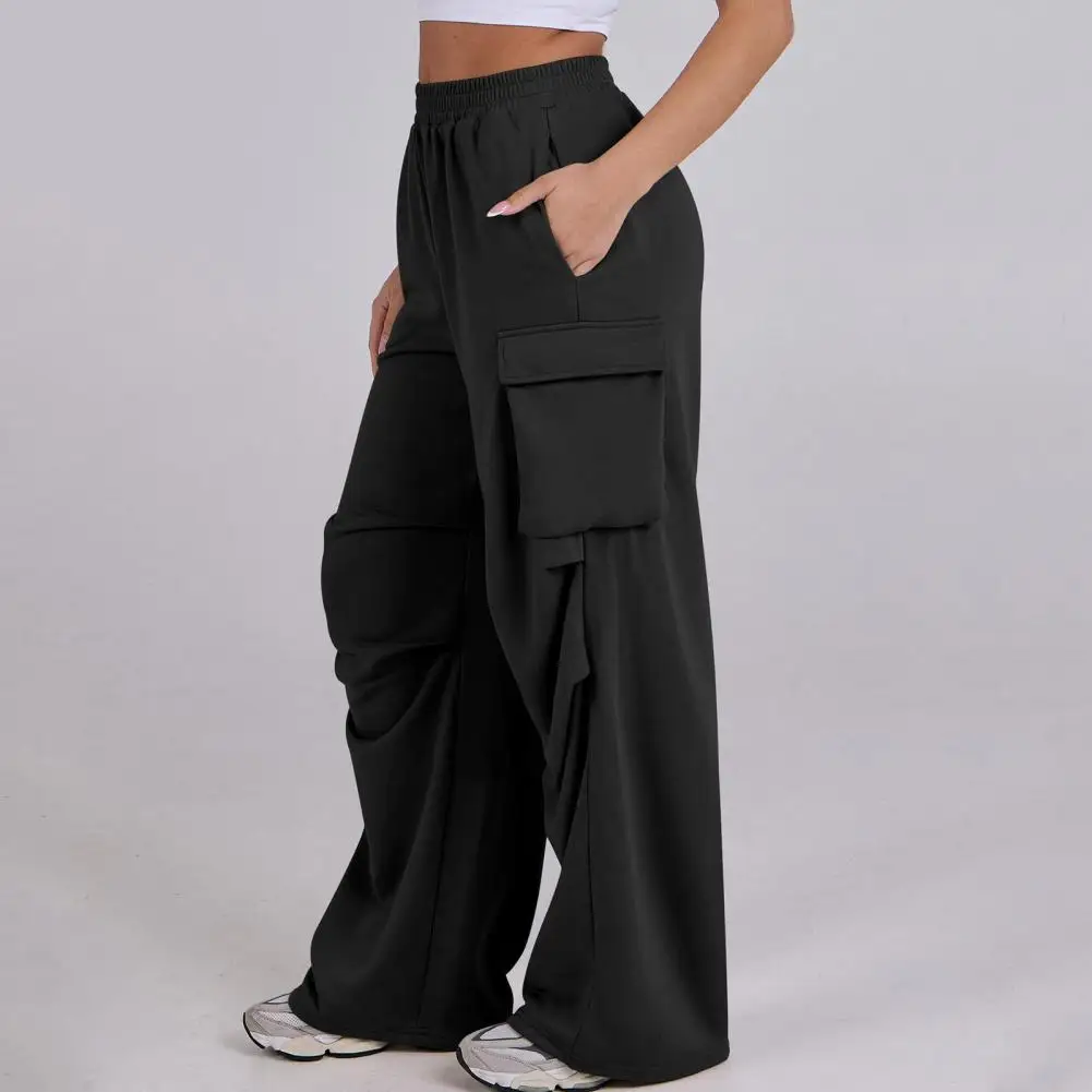 

Women Loose Casual Pants Stylish Women's Cargo Pants with Elastic Waist Multiple Pockets for Casual Jogging Lounge Wear Women