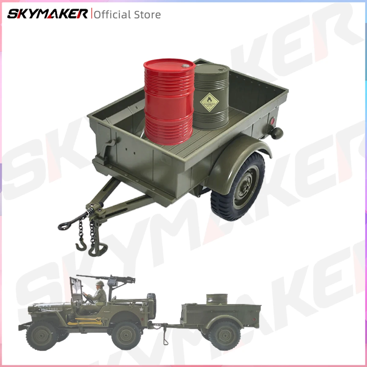 أجزاء ترقية JJRC C8815 Rc Car 1941 KIP Willis RTR شاحنة عسكرية مقطورة الجندي ونش المظلة المعدنية CVD ملحقات أصلية