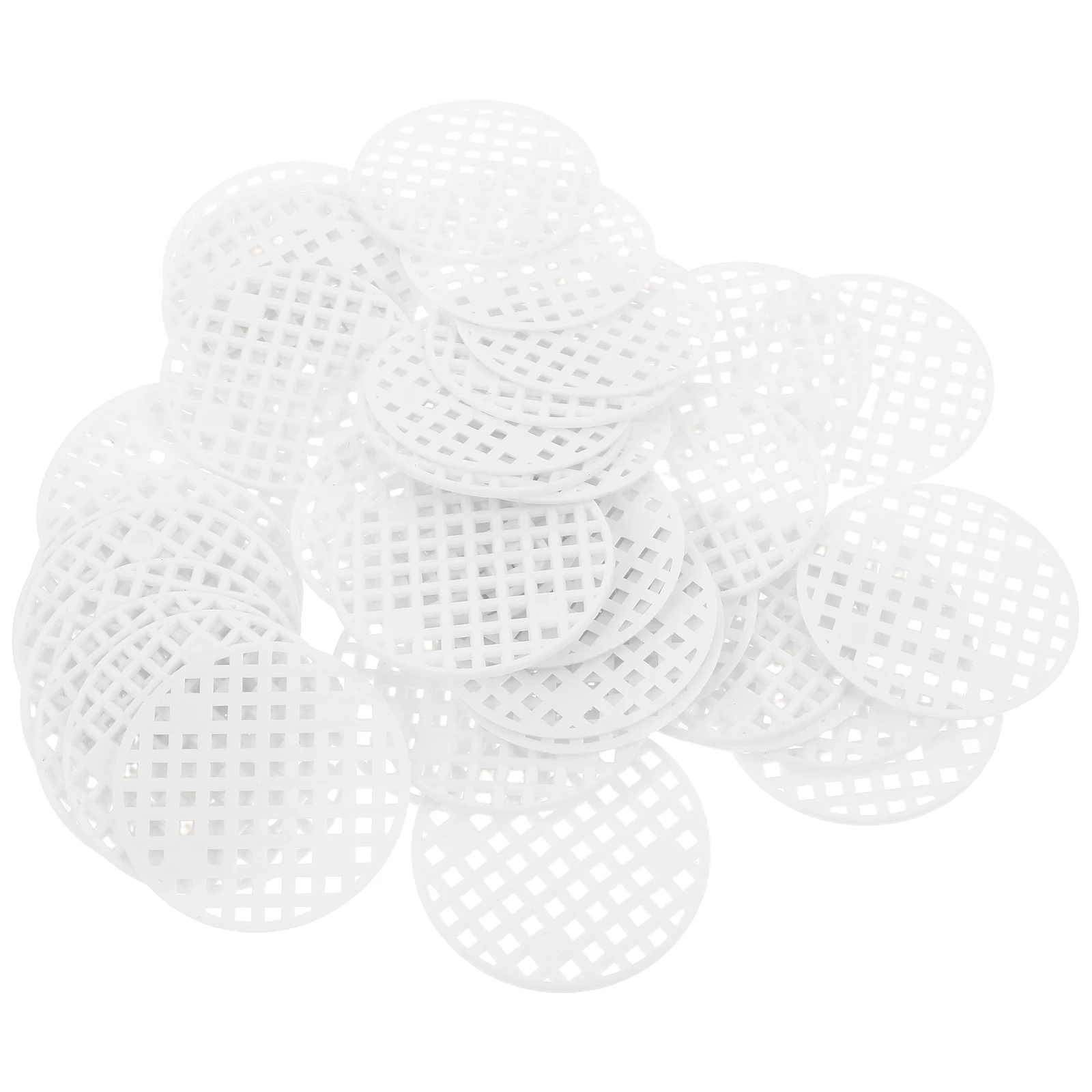 

100pcs Flower Pot Mesh Pads Plastic Drainage Hole Covers Leak Proof White Base Cushion Mat For Planters Reusable Easy Clean