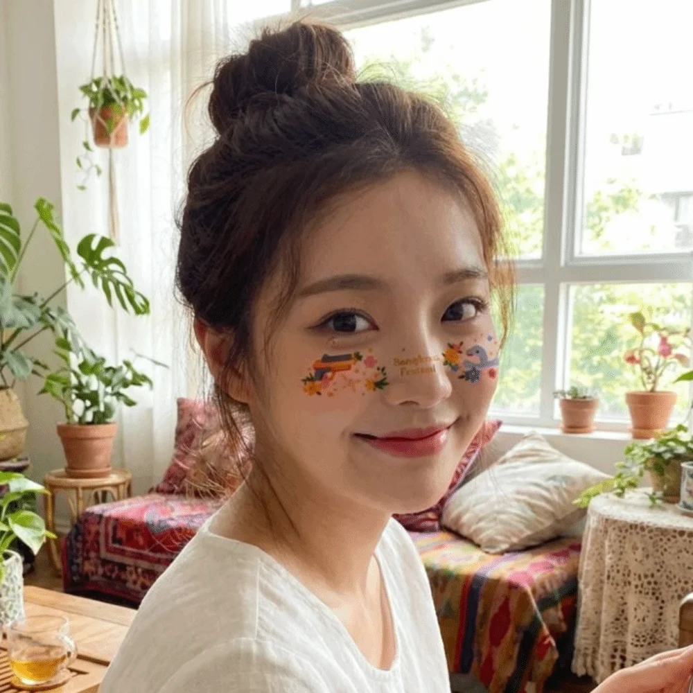 Waterproof Freckles Blush Stickers Long Lasting Facial Art Makeup Stickers Disposable Sparkle Water-Sprinkling Festival Stickers