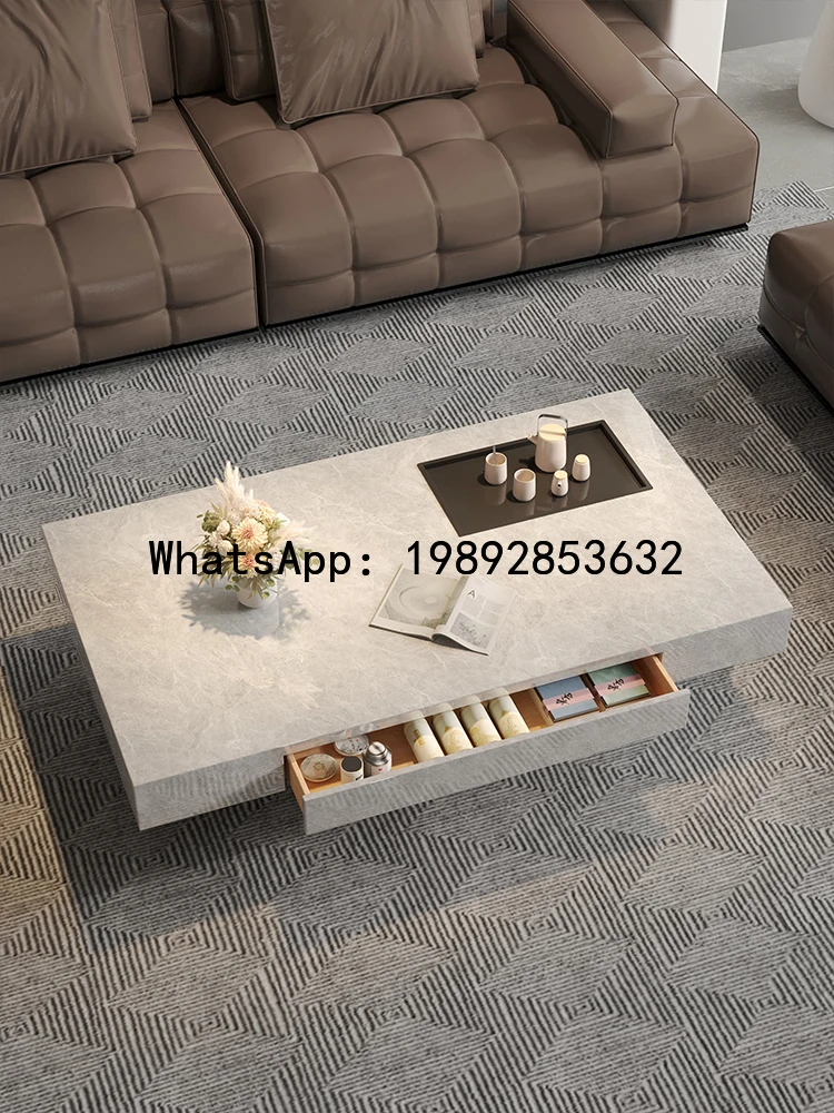 YFY Floating Coffee Table Living Room Home Use Rock Board Rectangular 2025 New Small Apartment Minimalist Italian Minimalist