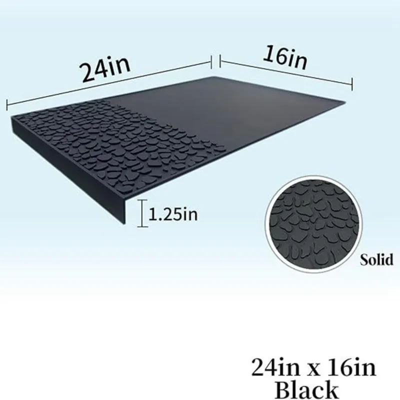 PORK-Black Drip Guard Pad Silicone Station Spill Mat Flexible For Coffee Maker And Countertop Appliances