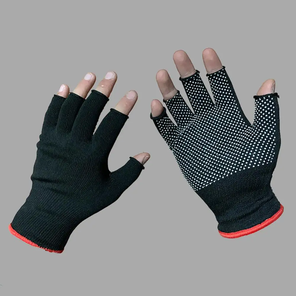 Three-finger Thin Gloves Impact Resistance Non-slip Breathable Adjustable Half Finger Cycling Gloves Mittens