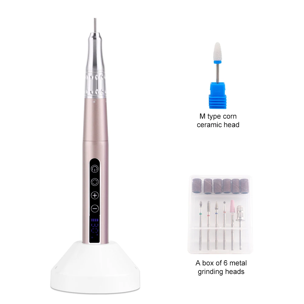 Rechargeable 65w Pen Shaped 35000RPM Manicure Ectric Nail Drill Portable Nail Efile Nail Sander File For Manicure Salon Tool