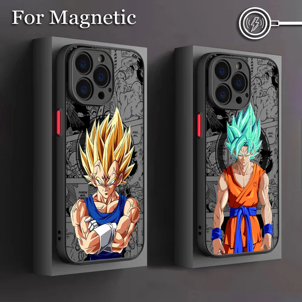 Phone Case For Samsung Galaxy S26 S25 S24 S23 S22 S21 S20 FE Plus Ultra 5G Matte Magnetic Cover Cool Goku Anime Dragons Balls