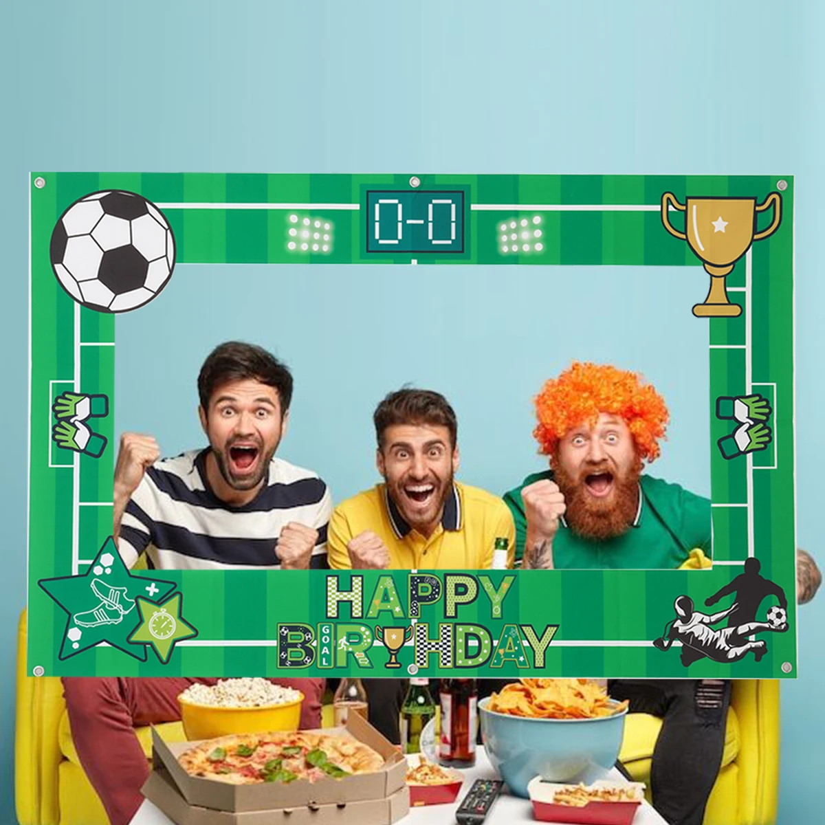 Football Birthday Party Decorations Vinyl Photo Props Soccer Themed Photo Booth Frame Kids Birthday Sports Party Decorations