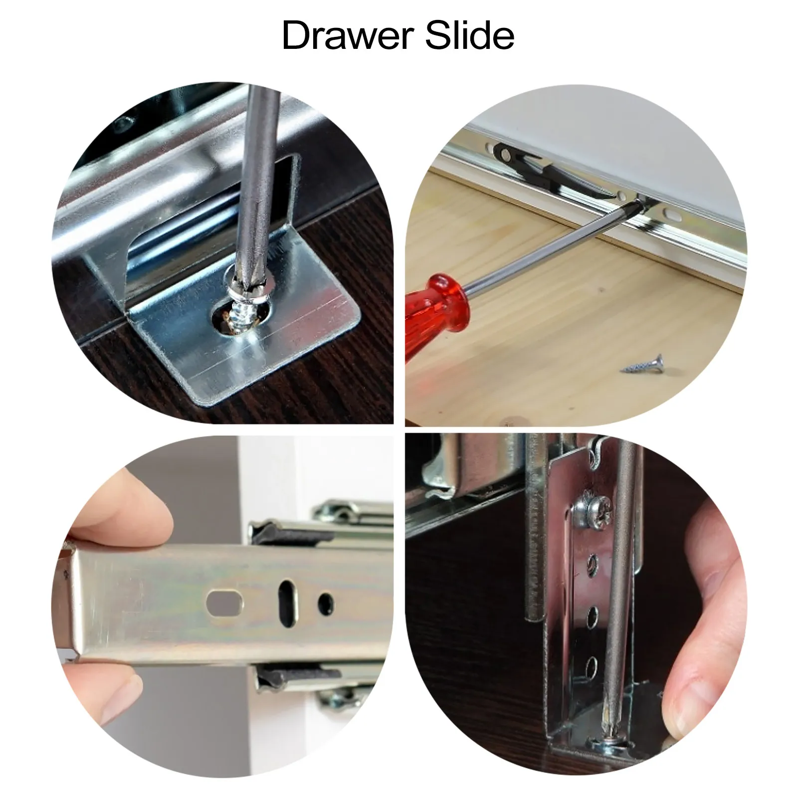 1Pair Keyboard Tray Slides Heavy Duty Steel Adjustable Keyboard Rails Low Noise Smooth Slide for Office Furniture Desk Rail Rack