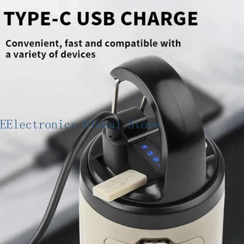 

462B Multifunctional Camping Light Rechargeable Hanging Fan Light Water Resistant Outdoor 1200mAh LED Light for Tent