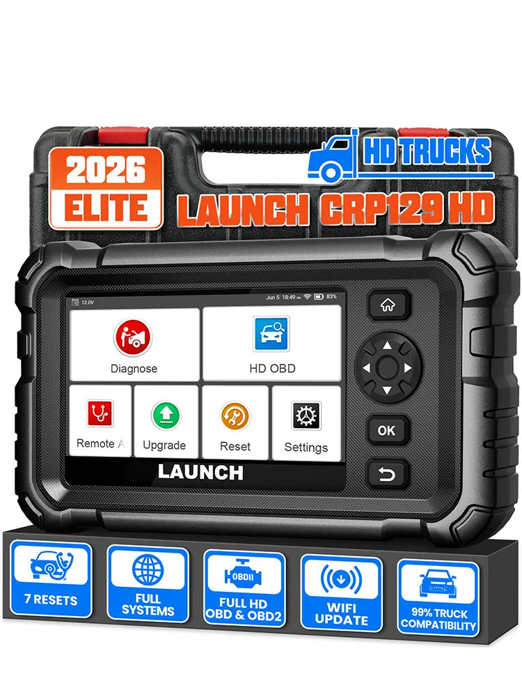[Für die Diagnose von Nutzfahrzeugen] LAUNCH CRP129 HD 7: Öldruckbegrenzung, DPF-Regeneration, deutsches OBD2-Scannergerät