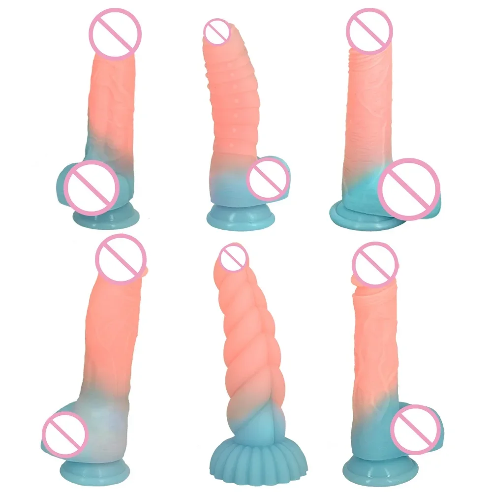 مادة السيليكون المضيئة قضبان اصطناعية الفلورسنت وهمية القضيب كبير ديك الذكور الأعضاء التناسلية لعبة الجنس لمدة 18 الكبار النساء زوجة هدية صديقة #5