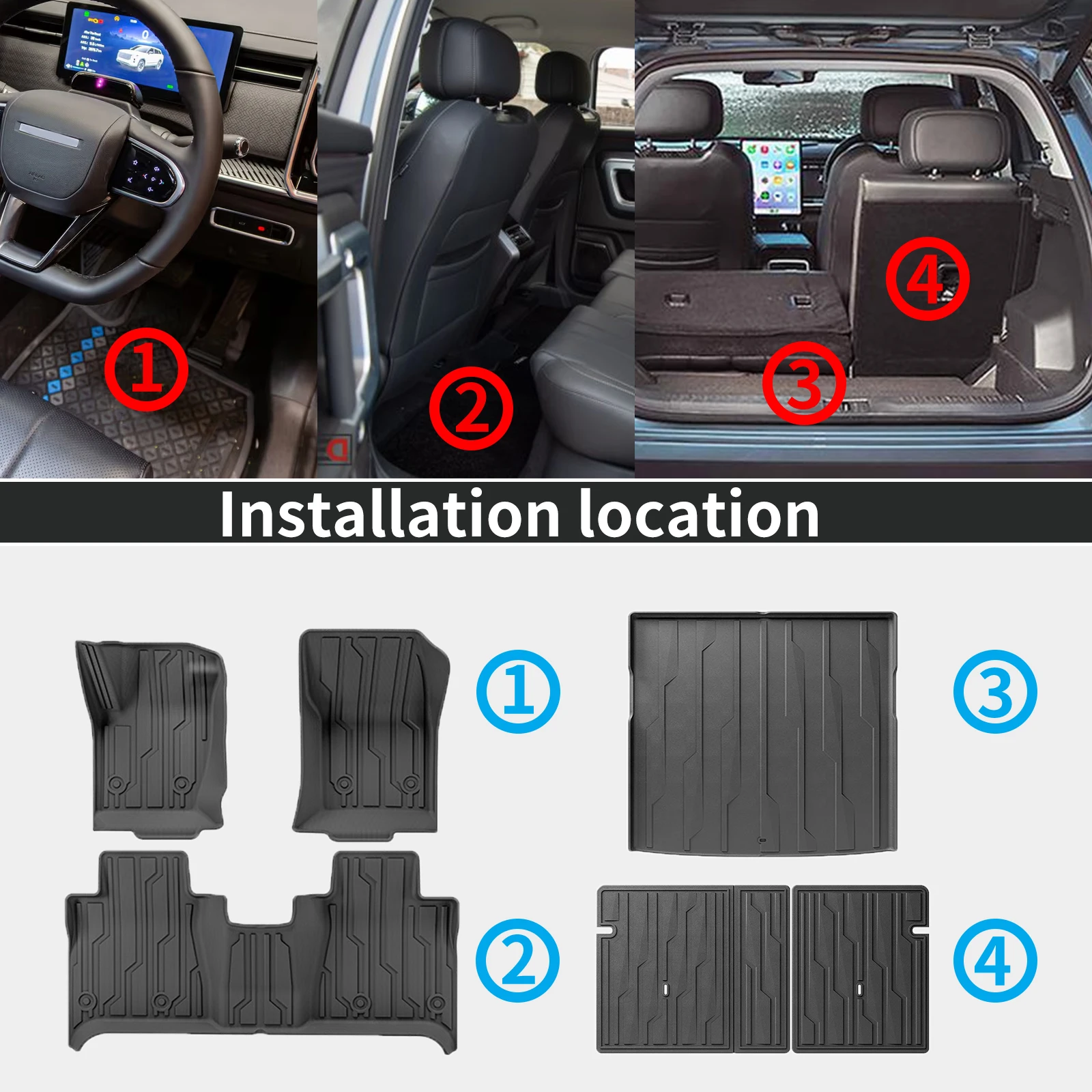 for Haval H5 X-Series 2023 2024 2025 2026 LHD Eco-Friendly TPE Floor Mat & Trunk Pad Non-Slip Dustproof Car Interior Accessories view 2
