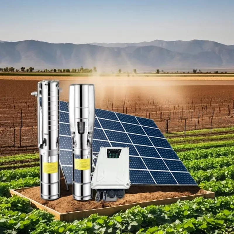 

High Pressure 48V DC Brushless Submersible Solar Irrigation Water Pump Screw Impeller Built-in Controller for Submerged