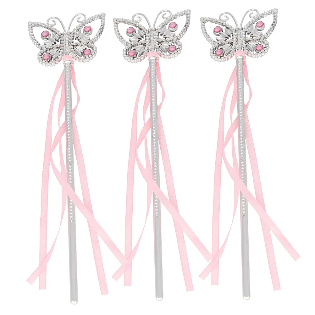 

6Pcs Fairy Electroplated Ribbon Plastic Sticks for Birthday Party Halloween Fairy Wand Decoration