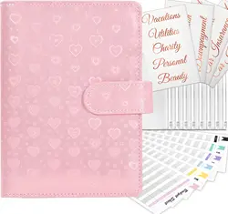 A6 Budget Binder Notebook with Zipper Cash Envelopes for Budgeting,Money Bill Organizer for Cash,Budget Planner for Saving Money