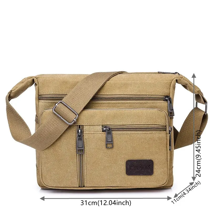 Men Canvas Shoulder Bags Casual Tote Travel Men's Crossbody Bag Luxury Messenger Bags Fashion High Quality Handbag