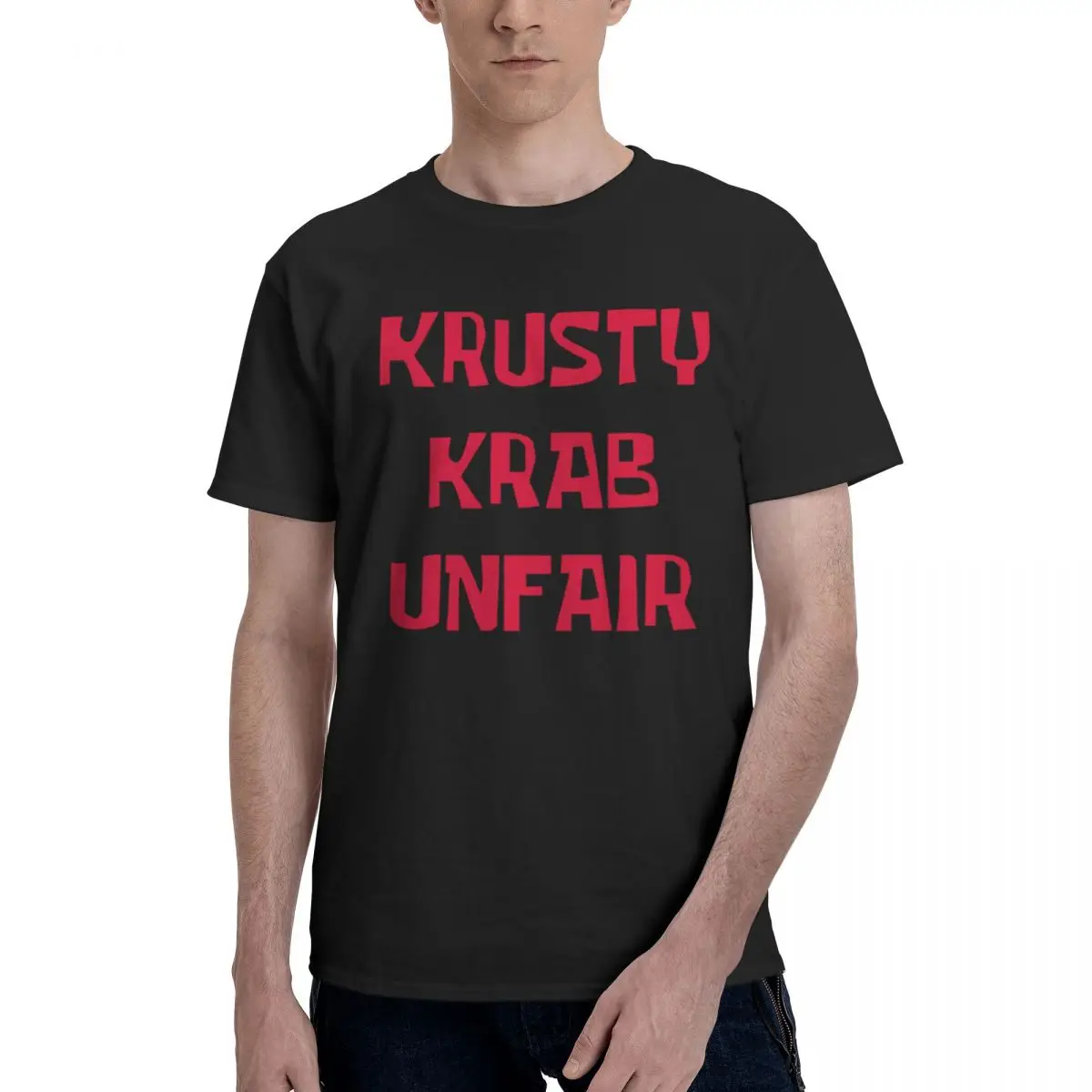 

Krusty Krab Unfair! 100% Cotton Casual Breathable Confortable Man Men's T-Shirts Funny Shirt