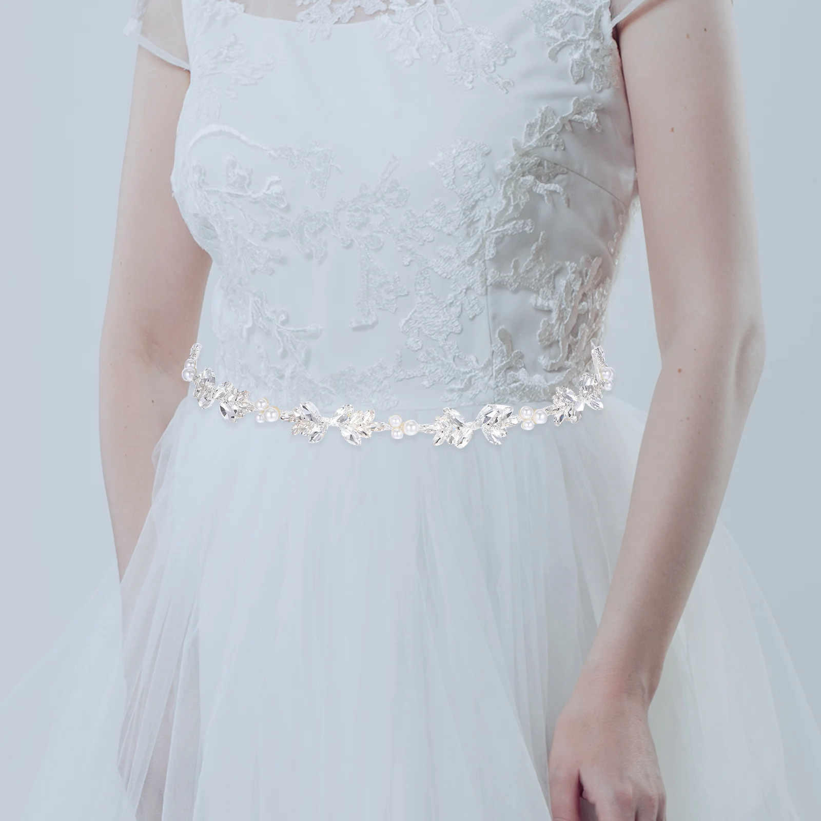 

Wedding Dress Belt Rhinestone Waist Sash Bridal Belt Bride Dress Accessory Adjustable Elegant Bling Waistband for Formal