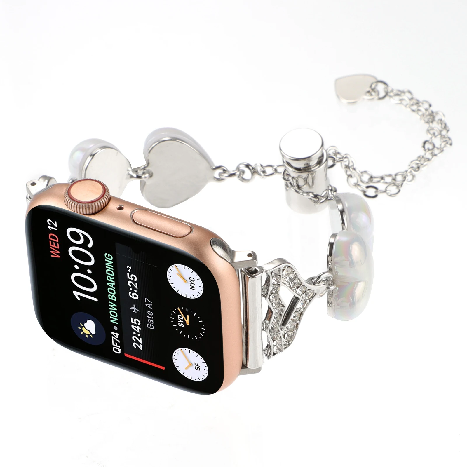 المعادن حزام ل سوار ساعة يد آبل مجوهرات الحب سلسلة ل Iwatch87654321SE الترا 38 40 41 42 44 45 مللي متر حلية سوار النساء المعصم