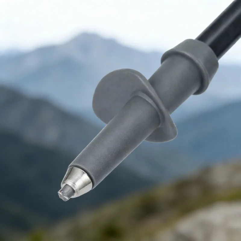 5 Stück Teleskop-Wanderstock-Zubehör für den Außenbereich, zusammenklappbare Stöckelspitzenabdeckung aus Aluminiumlegierung, integrierte Fußabdeckung für Outdoor-Ausrüstung
