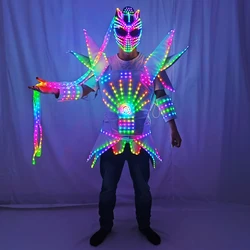 Woman Led Costume Ladies Light Up Dance Dress Female Jacket Christmas Performance Party Nightclub Entertainment