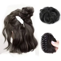 Synthetic Claw Chignon Hair Bow Little Hair Bun Donut Messy Scrunchies Wrap Around Ponytail Extension for Women