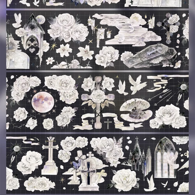 Likey Under The Holy Moon-Shiny Washi Pet Tape Loop عينة مجلة الكولاج #3