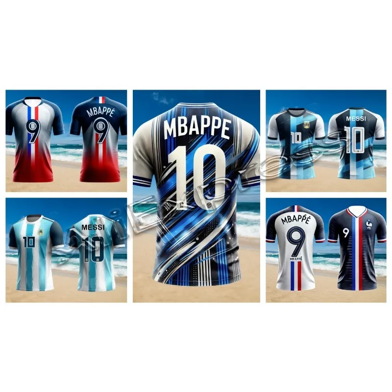 

2024 New Arriavl CHATGPT Designed O-neck Sports Short Sleeve Mbappe 10 Soccer Jersey Training Uniform Mens T shirt Adult