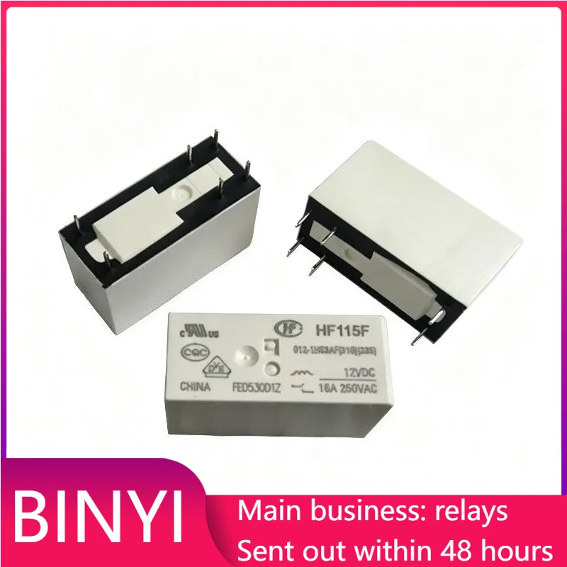 New 1pcs/lot HF115F/012-1HS3AF DC12V 6Pin 16A 250VAC Power Relay PCB Mount Control Relay for Home Appliance
