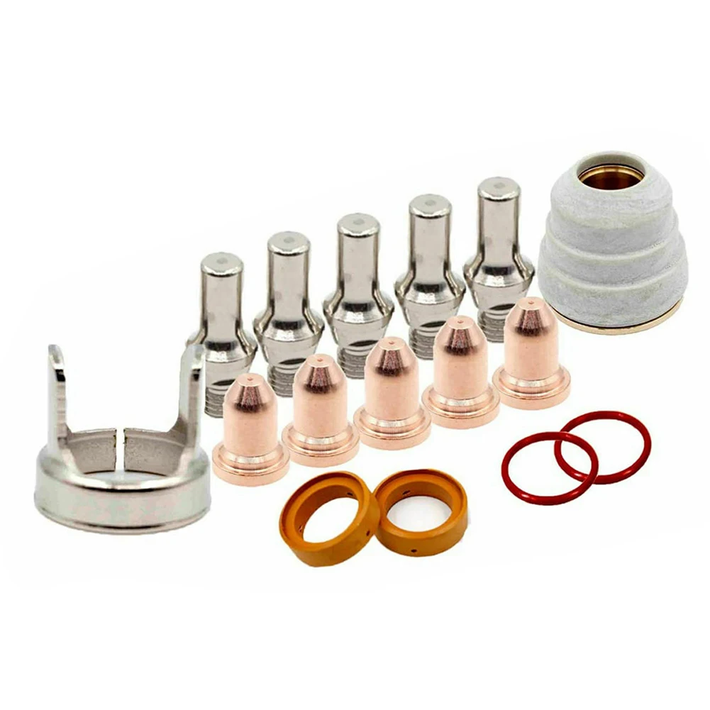 

Plasma Cutter Replacement Kit 16pcs Includes Electrode Nozzle Cap Ring for LC25 Torch Used on Electric For Tomahawk 375