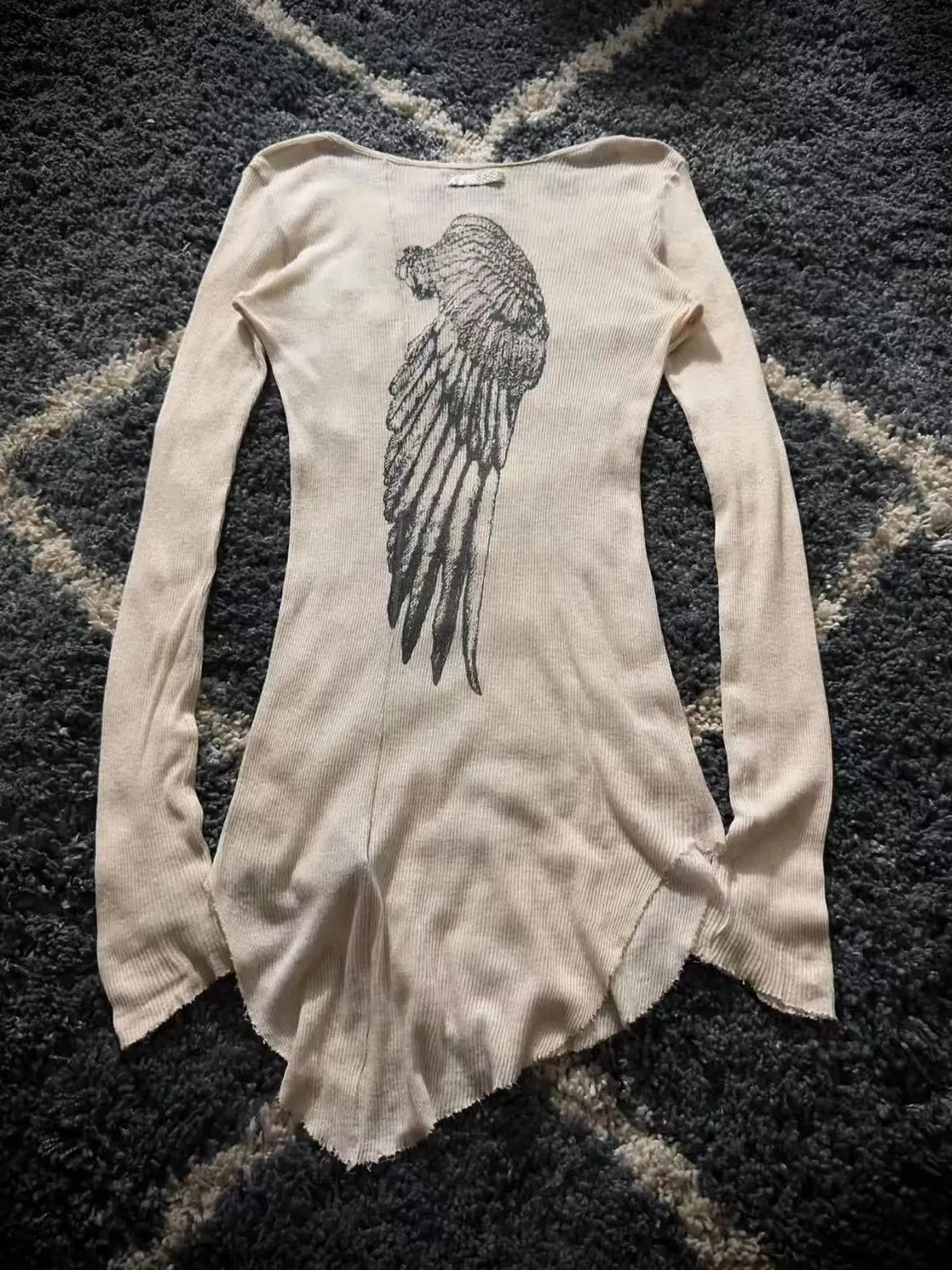 Ifsixwasnine retro visual inner wing long-sleeved T-shirt