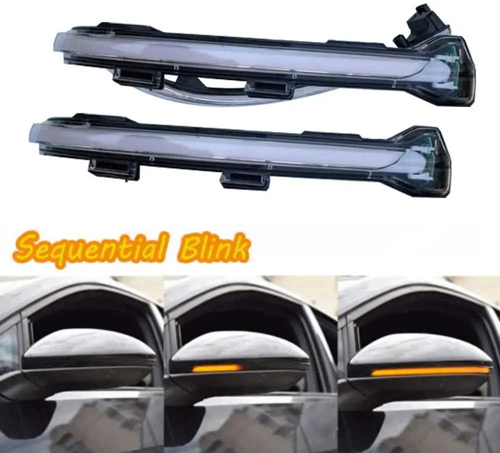 

Car Bule+Amber LED Dynamic Turn Signal Lamp Side Wing Rearview Mirror Indicator Light For VW Volkswagen Golf 7 Mk7 7.5 7